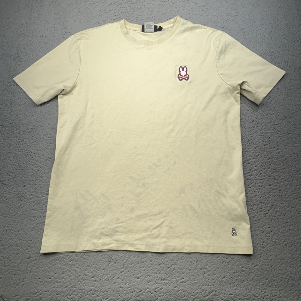 Psycho Bunny Shirt Mens 3XL Beige Los Angeles Graphic Skull Embroidered Logo Tee